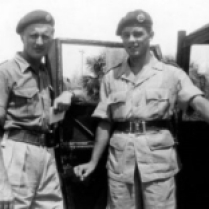 Major JA Marsh CO, 1DCLI & Driver Cpl Barry Cornish circa 1954